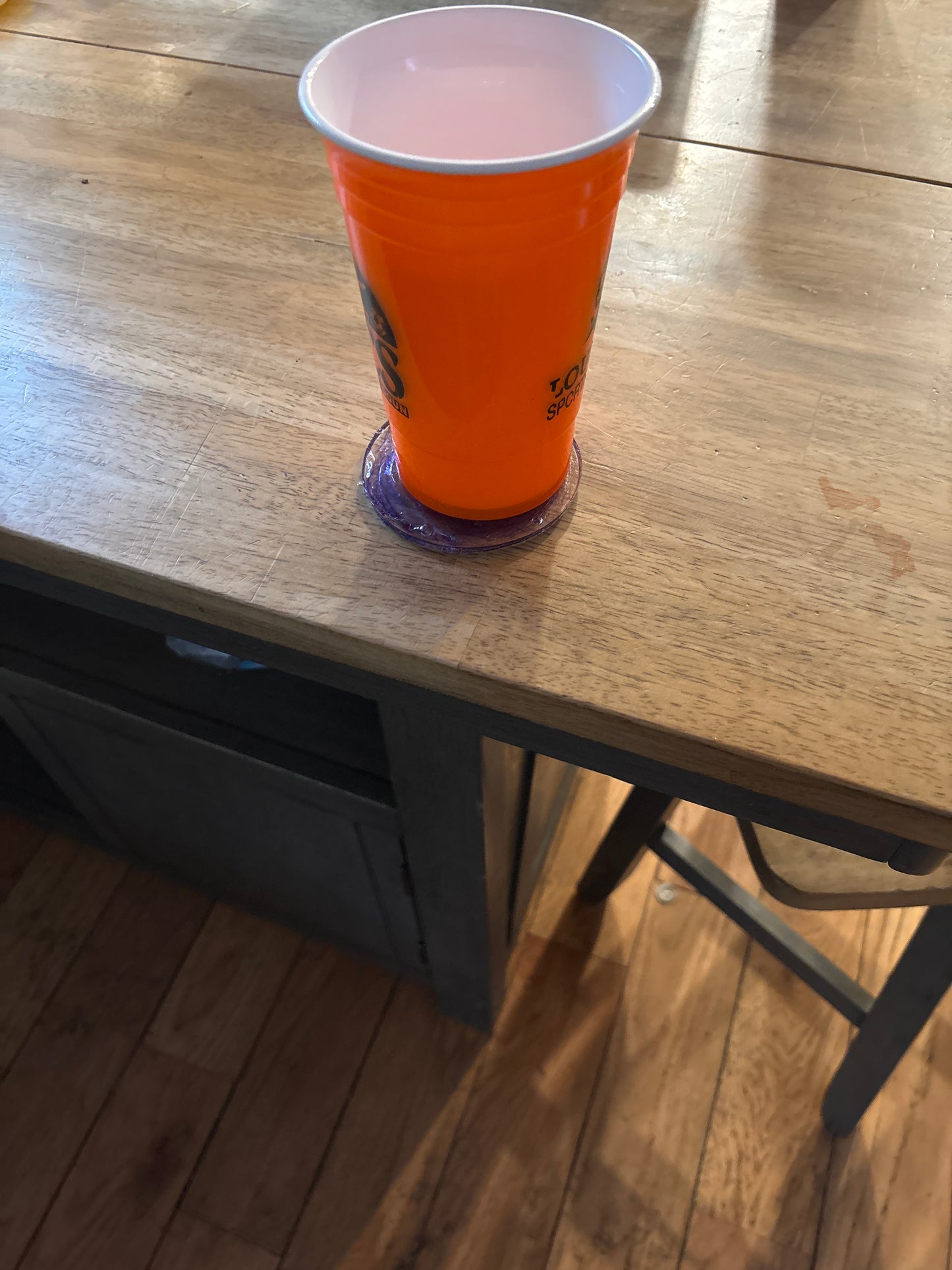 Clear and blue resin coaster
